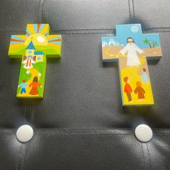 Artisan handcrafted & painted devotional cross
