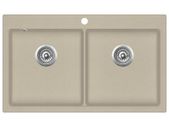 Granite Kitchen Sink Double Basins Beige