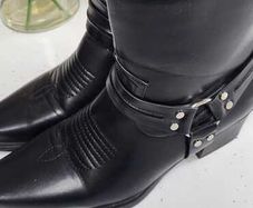 Black Biker Boots Sz 40 ( Fit 7 - 7.5UK)