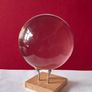 Crystal glass ball on wood/metal base. Image 3