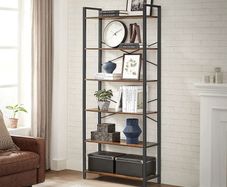 Bookcase Bookshelf Bookshelves 6 tier living room storage