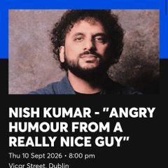 Nish Kumar Comedy Show Tickets Vicar Street