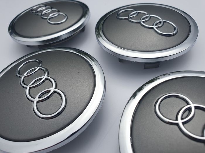 4x Audi 68mm 69mm 3D Silver Chrome alloy wheel centre caps cap 4B0601170 Hub Cover