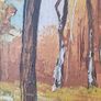 Original oil painting on board midcentury Image 7