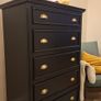 Matching Black Chest of Drawers Set. Antique Brass Handles Image 4