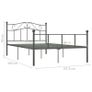 Bed Frame Grey Metal 160x200 cm Image 6