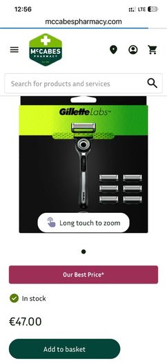 Gillette labs razor and handles