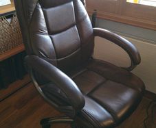 Good quality brown leather office swivel chair