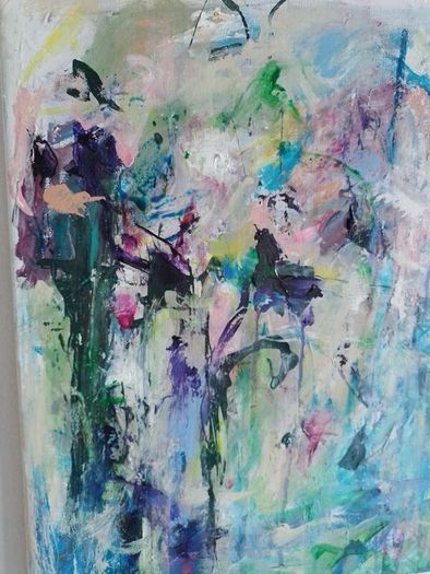 Original Abstract Painting Framed Original Floral Landscspe Garden