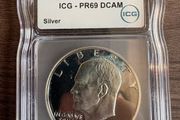 Silver Usa 1972-s Ike Dollar Icg Pr69 Dcam