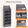 Hanging Shoe Storage Rack with 11 Pockets, 5 Layers Shoe Holder for Closet Door Includes Boots, Grey, 1 Pack Image 5