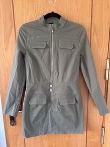 Pretty Little Thing Khaki Mini Dress UK 12