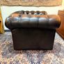 Vintage Chesterfield Club Chair in Rich Faded Brown Leather Image 6
