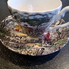 Vintage Myott The Hunter Cup and Saucer Set of 4