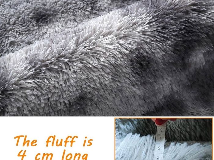 MULTIPLE COLOURS/SIZES AVAILABLE Super Soft Fluffy Area Rug Bedroom Living Room Shaggy Anti-Skid Comfortable Large Rugs Indoor Modern Home Decor Floor Carpet - Dark Grey 120x160