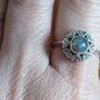Sterling Silver Ring with Labradorite and Marcasite. Image 7
