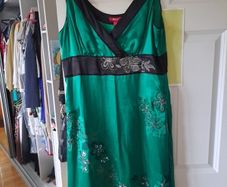 green silk dress monsoon