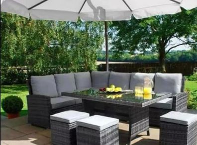 Garden Corner Rattan Furniture / Dining Table / Sofas / 10 Seater / Delivery
