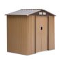 NEW SALE 185H x 213L x 130Wcm Lockable Garden Shed Large Patio Roofed Tool Metal Storage Building Foundation Sheds Box Outdoor Furniture, Yellow Image 2