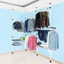 Telescopic Clothes Rail  Coat Rack Set Storage clothes bedroom  Shelving System wardrobe Image 3