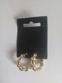 Pilgrim Danish Design Gold Tone Chunky Twisted Rope Hoop Earrings New CAN POST