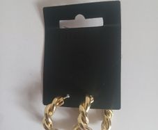 Pilgrim Danish Design Gold Tone Chunky Twisted Rope Hoop Earrings New CAN POST