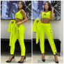 A three-pieces Wang Yellow Neon set with a skirt Image 2