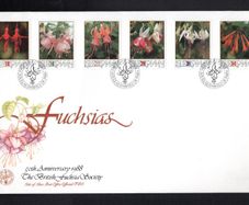 1988 Isle of Man 50th Anniversary of British Fuchsia Society Commemorative Stamps First Day Cover (FDC)