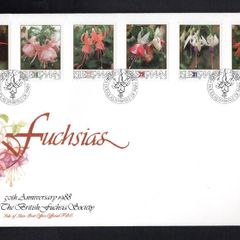 1988 Isle of Man 50th Anniversary of British Fuchsia Society Commemorative Stamps First Day Cover (FDC)