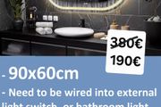 LED Bathroom Mirror Speakers Antifog Bright Light