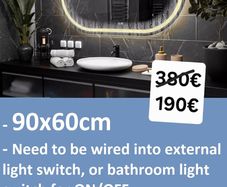 LED Bathroom Mirror Speakers Antifog Bright Light 90x60cm Makeup Cosmetic Vanity Ensuite Made in EU Quality