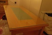 Glass topped coffee table