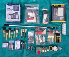 Paint rollers brushes etc