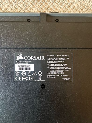 Corsair K30 Red LED Wired Gaming keyboard