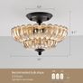Modern Black Ceiling Light Fixture, Amber Glass Flush Mount Chandeliers, Semi Flush Mount Ceiling Light Fixture Suitable for Living Room Hallway Kitchen Bedroom Image 2
