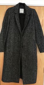 ZARA Straight Fit Long Wool Blend Coat New