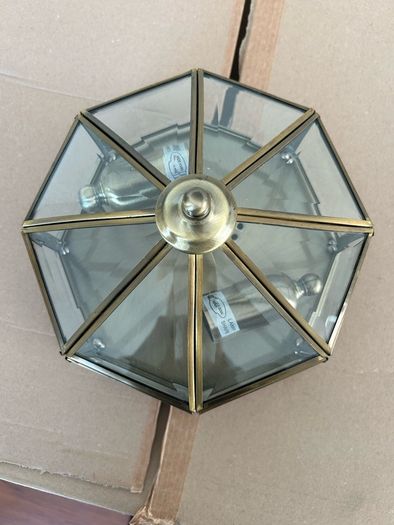 Brass & Glass Ceiling Light