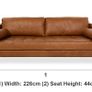 Leather 3 Seater Sofa Image 5