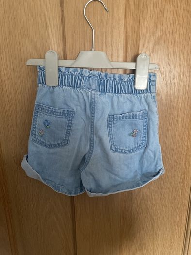 Next stonewash denim floral shorts aged 2-3