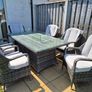Rattan Rectangle Table with Firepit With 6 Chairs Image 3