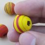 Vintage African Style yellow Red Glass Lot of 7 Image 7