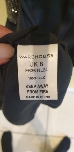 Black silk Warehouse dress Uk8