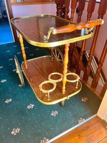 Vintage Mid-Century 2 Tier Drinks Trolley Bar