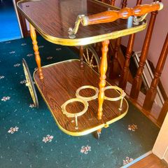 Vintage Mid-Century 2 Tier Drinks Trolley Bar
