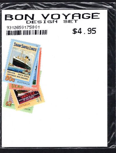 2004 Australia Ocean Liners Advertising (Bon Voyage) Commemorative Stamps Design Set (set of stamps mint never hinged in sealed plastic pack)