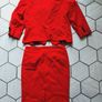 Marks & Spencer Suit Wool Red Jacket Skirt Size 16 Image 2