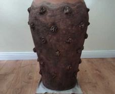 Large Vintage Irish Studio Pottery Floor Vase  Unique Hand-Built Coil Pot