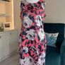 Ladies Pink & Navy Floral Midi Dress from Apricot Image 5