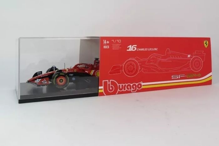 Miniature Collection Formula 1 F1. New miniature in its original box. In display box. Ferrari SF-24 Charles Leclerc #16 Imola GP 2024 Emilia Romagna.  Ladder: 1/18th 1:18