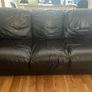Dark brown leather couch Image 3